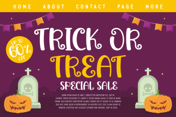 Halloween Curly Creepy Font PNG with transparent background - Preview 3