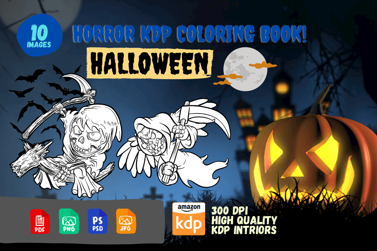 Halloween Horror KDP Coloring Book Graphic by Redone publication ...