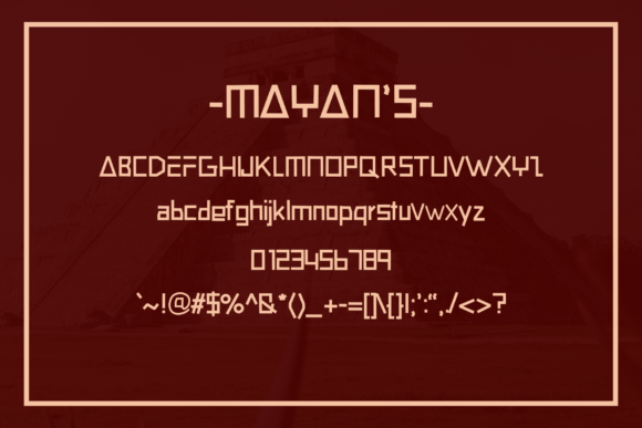 Mayan's Font PNG with transparent background - Preview 2