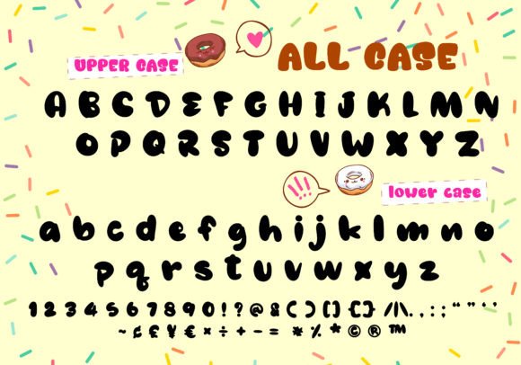 Mini Donuts Font PNG with transparent background - Preview 1