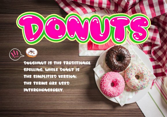 Mini Donuts Font PNG with transparent background - Preview 3