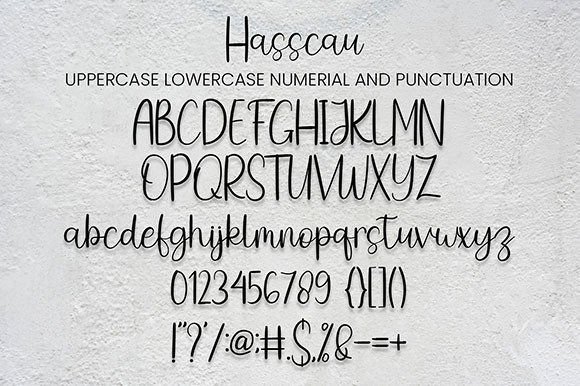 Hasscau Font PNG with transparent background - Preview 6