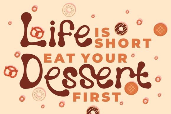 Melting Dessert Font PNG with transparent background - Preview 1