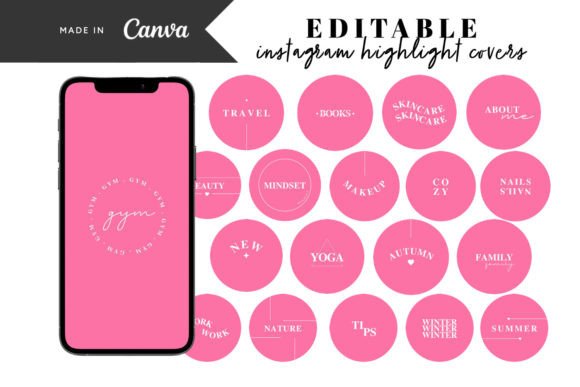 Pink Modern Instagram Highlight Icons