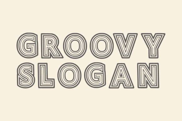 Retro 1970 Font PNG with transparent background - Preview 3
