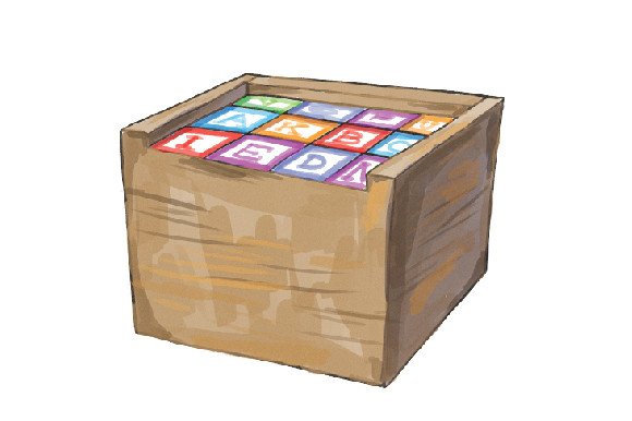 Wooden Alphabet Blocks Box - Watercolor SVG Cut file by Creative ...