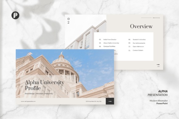 Preview of Alpha – University Profile Presentation education presentation template
