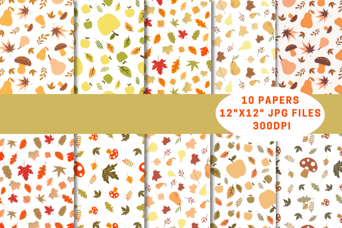 Autumn Seamless Pattern Digital Papers Graphic by nicedesignland ...