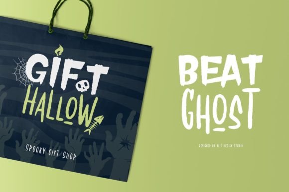 Beat Ghost Font PNG with transparent background - Preview 2