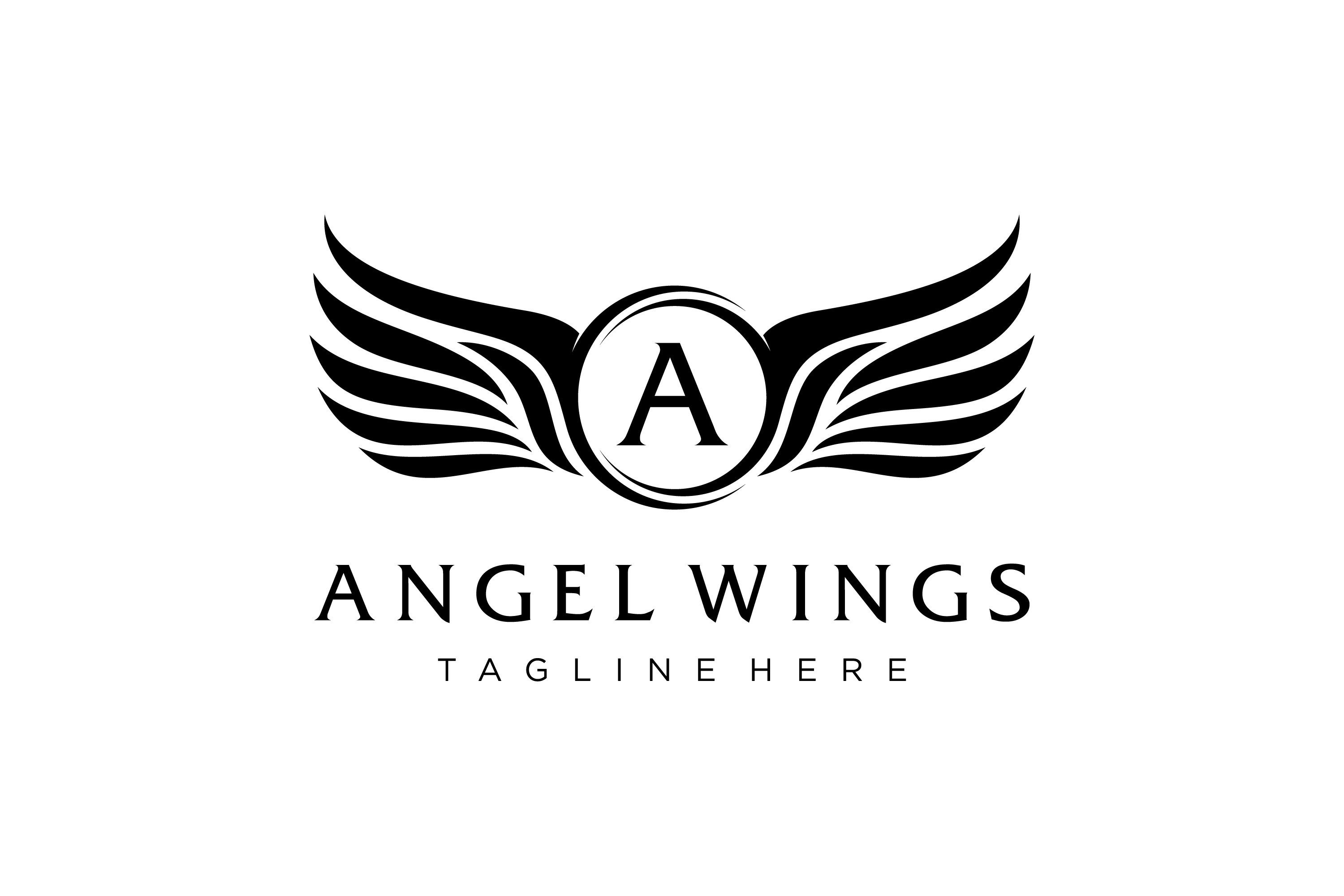 Black Letter a Angel Wings Logo Graphic by onripus · Creative Fabrica