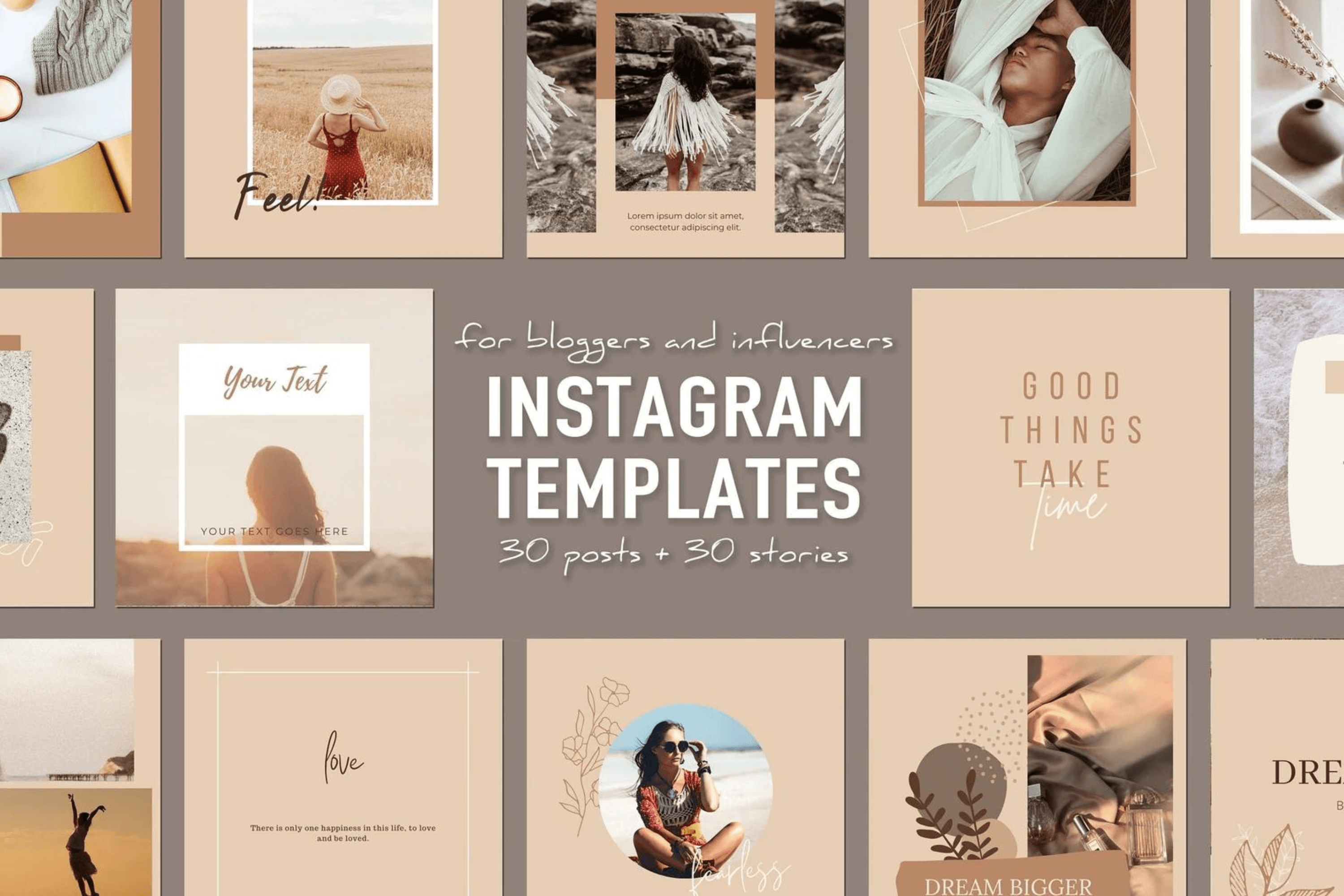 Boho Instagram Post Story Canva Template Graphic by allegrodigital ...