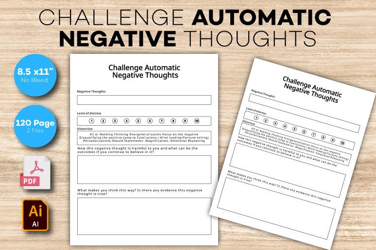 Challenge Automatic Negative Thoughts Graphic by RakibS · Creative