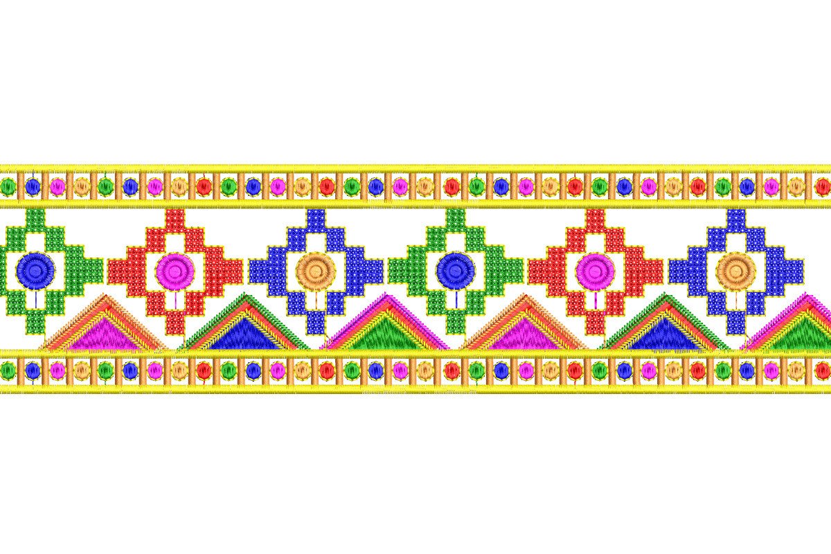 Cross Stitch Geometric Border