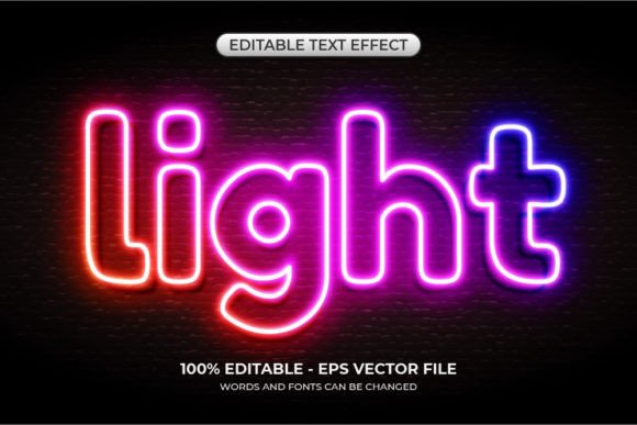 Editable 3d Neon Light Text Effect Graphic by Alfaruki Design · Creative Fabrica font preview