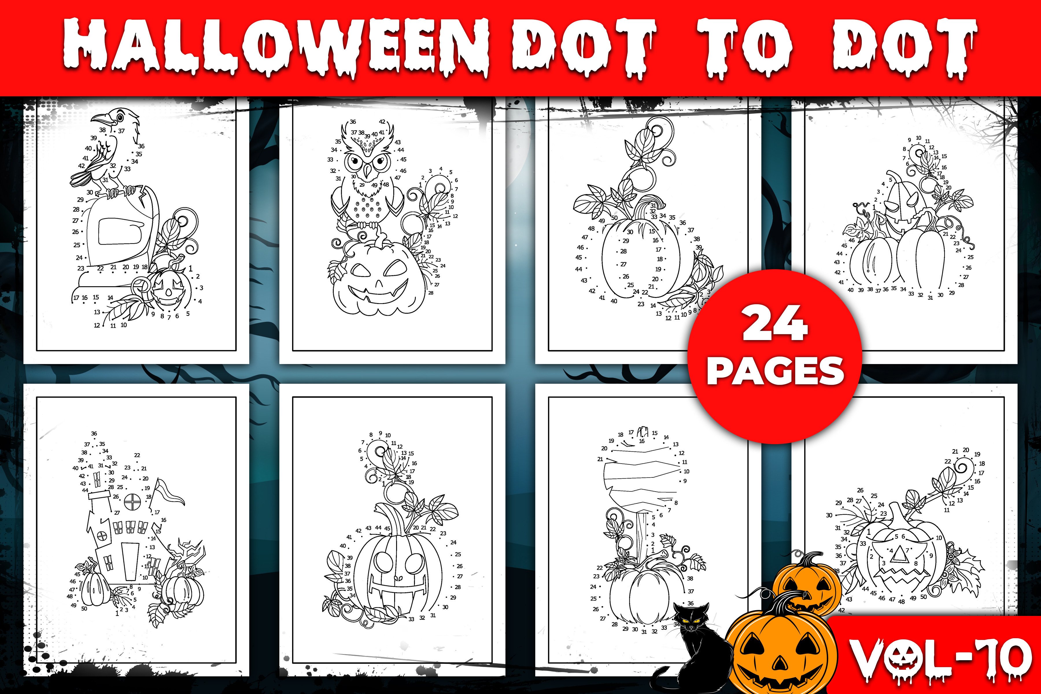Halloween Dot to Dot for Kids, Vol-10. Graphic by Nipun Kundu ...