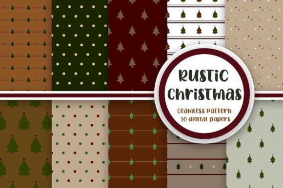 Rustic Christmas Seamless Pattern