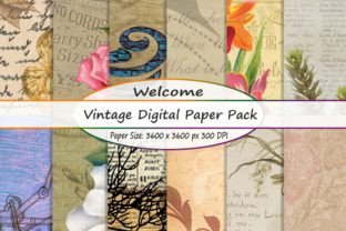 Vintage Digital Paper Pack Graphic by Digital Creative Studio ...