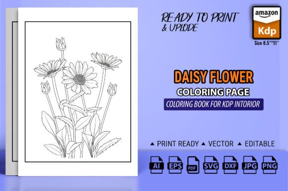 Daisy Flower Coloring Page & Books Graphic by GraphicArt · Creative Fabrica