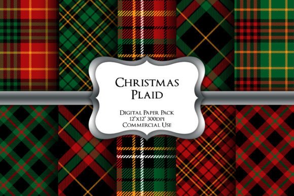 Christmas Plaid Digital Paper Pack
