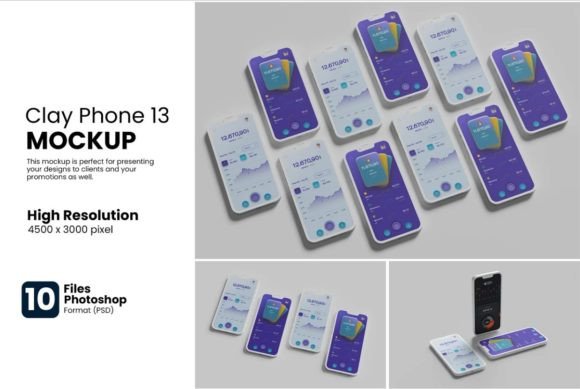 Clay Iphone 13 Mockup Graphic by bimockups · Creative Fabrica