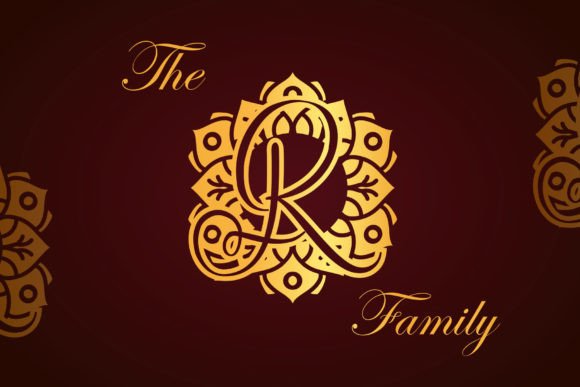 Crown Mandala Monogram Font - Preview 1