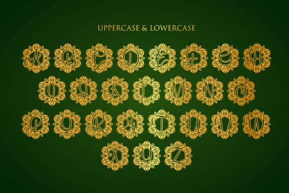 Floral Mandala Monogram Font - Preview 2