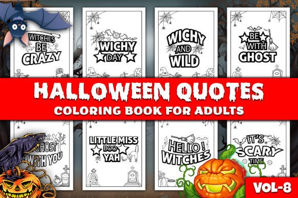 Halloween Quotes Coloring Pages, Vol-8.