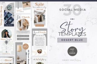 Instagram Stories for Canva | Blue Graphic by Thirty One Palms Studio ...