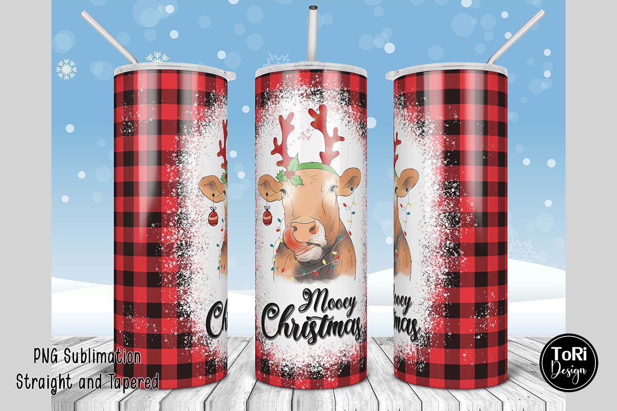 Mooey Christmas Tumbler Wrap PNG Graphic by Tori Designs · Creative Fabrica
