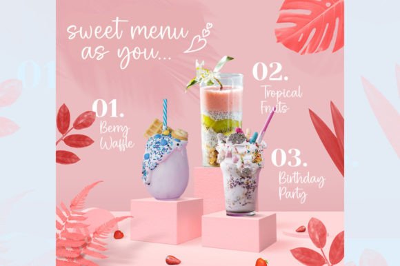 Pink Sugar Font PNG with transparent background - Preview 5
