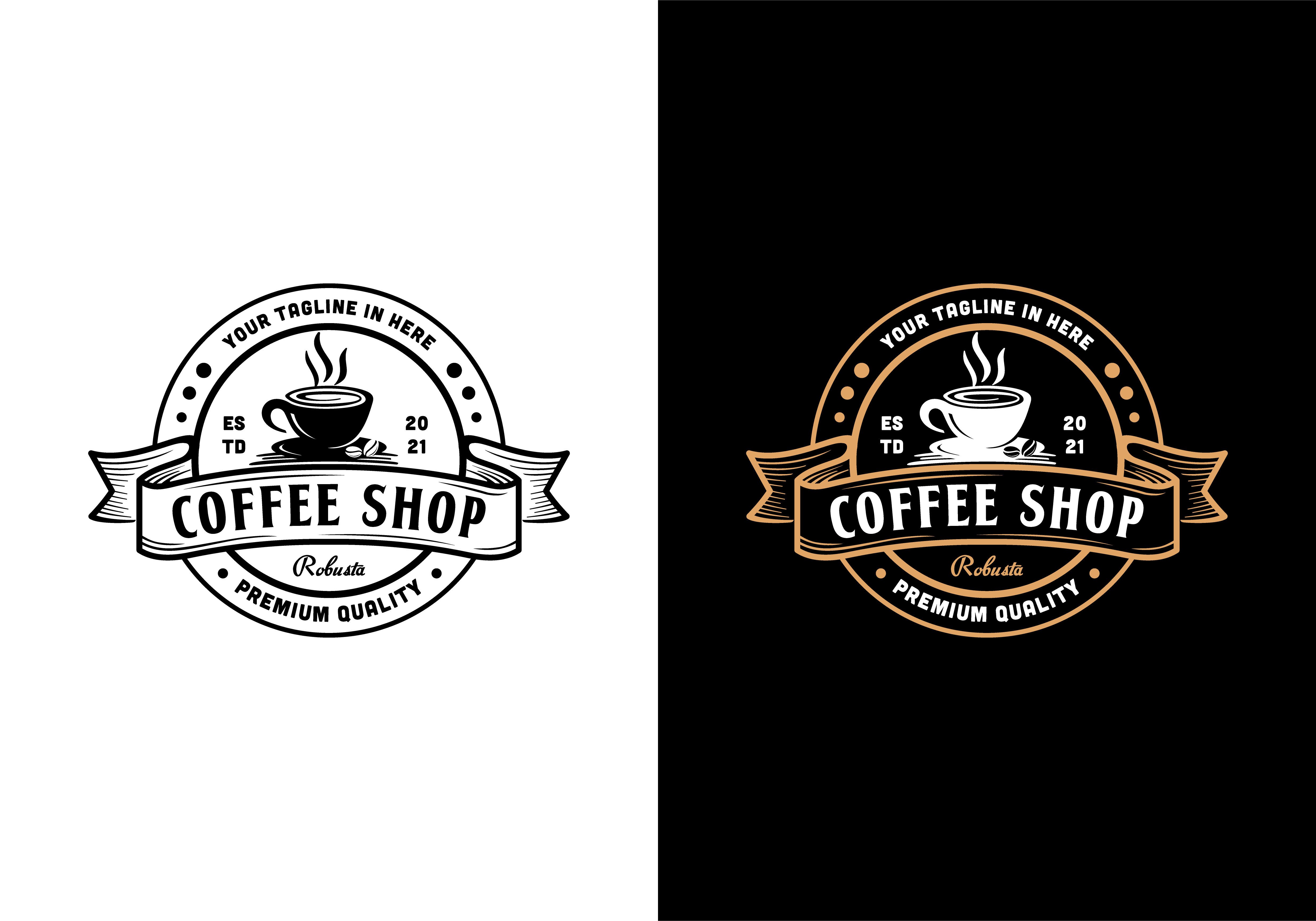 Vintage Coffee Cafe Badge Stamp Design