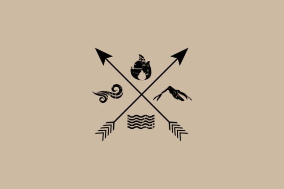 Four Vintage Style Elements Logo Design