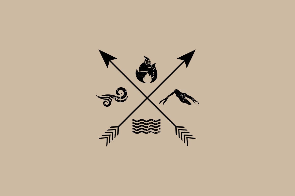 Four Vintage Style Elements Logo Design