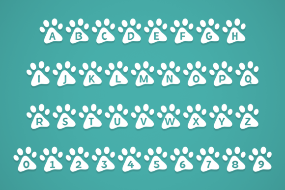Mf Paw Prints Font PNG with transparent background - Preview 1