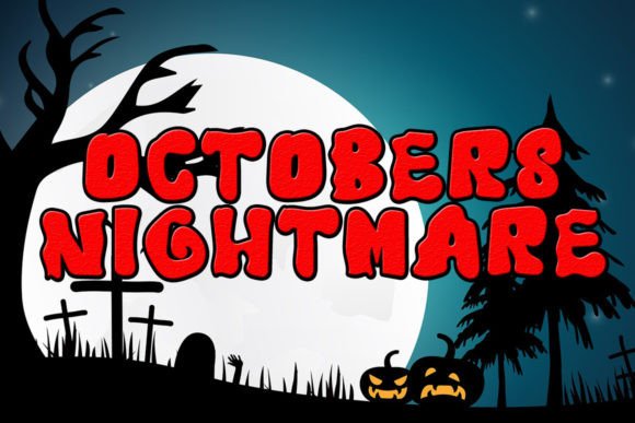 Nightmare Halloween Font Font PNG with transparent background - Preview 2