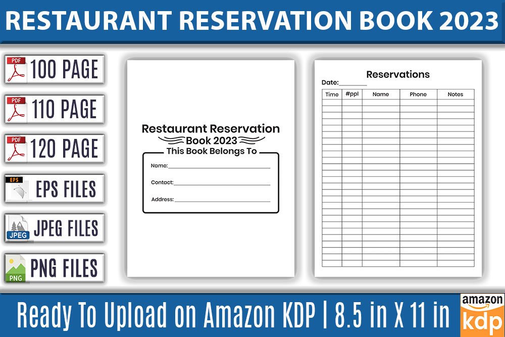 Restaurant Reservation Book 2023 Log Boo Graphic by KDP Pro · Creative ...