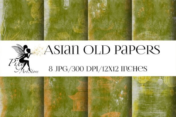 Asian Old Texture Set , Didital Papers