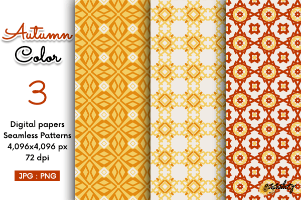 Autumn Color Seamless Patterns Set Graphic by Aeedzyarts888 · Creative ...