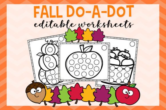 Blank, Editable Fall Do-a-Dot Worksheets