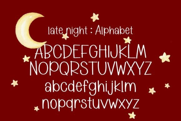 Late Night Font PNG with transparent background - Preview 2