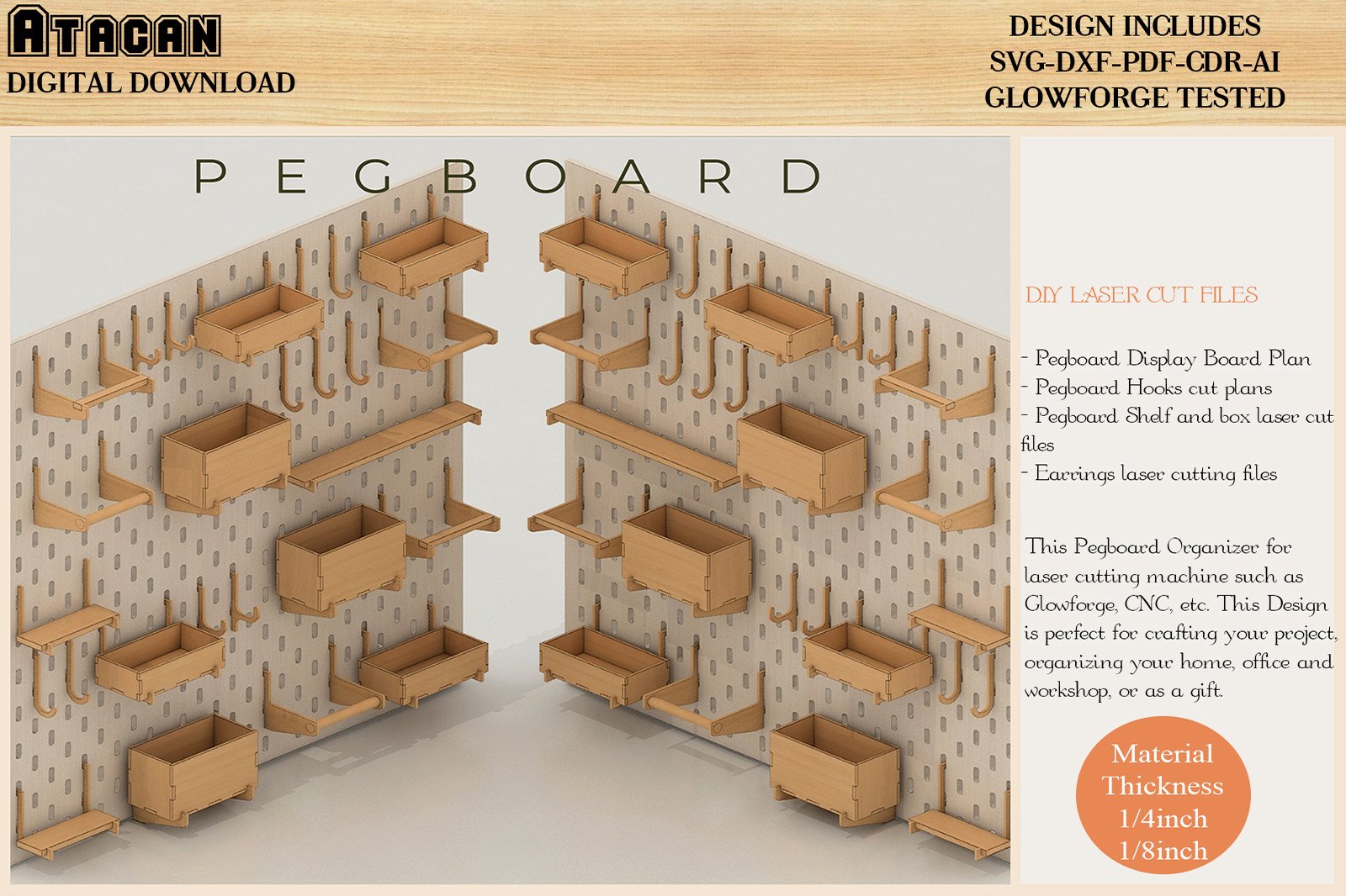 Peg Graphics Pegboard SVG Wood Peg Board Accessories · Creative Fabrica