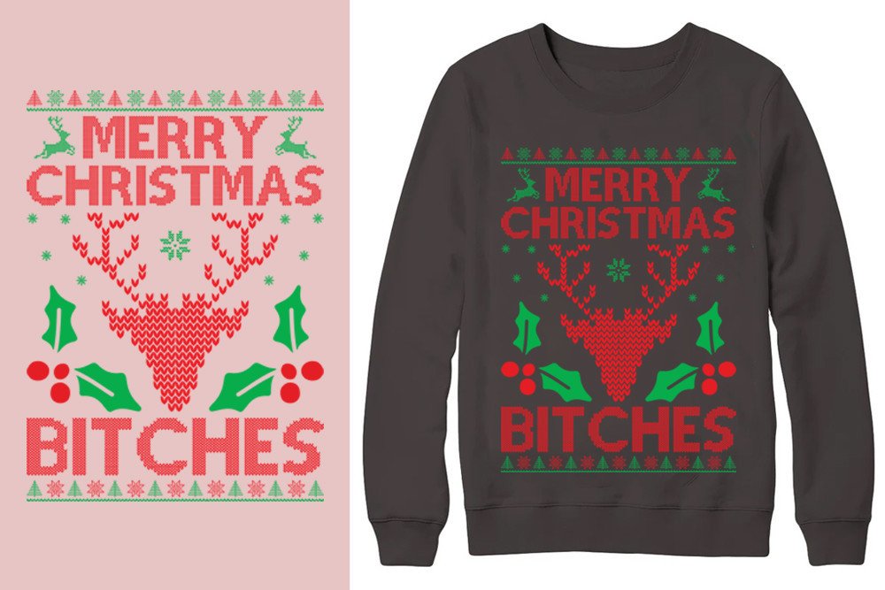 Ugly Christmas Sweater Design Graphic by MA T-shirt Store · Creative ...