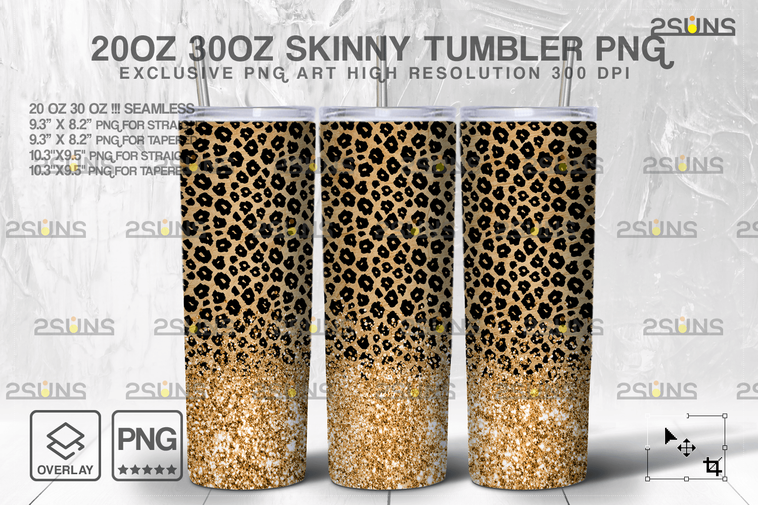 20oz Glitter Leopard Skinny Tumbler Graphic by 2SUNS · Creative Fabrica