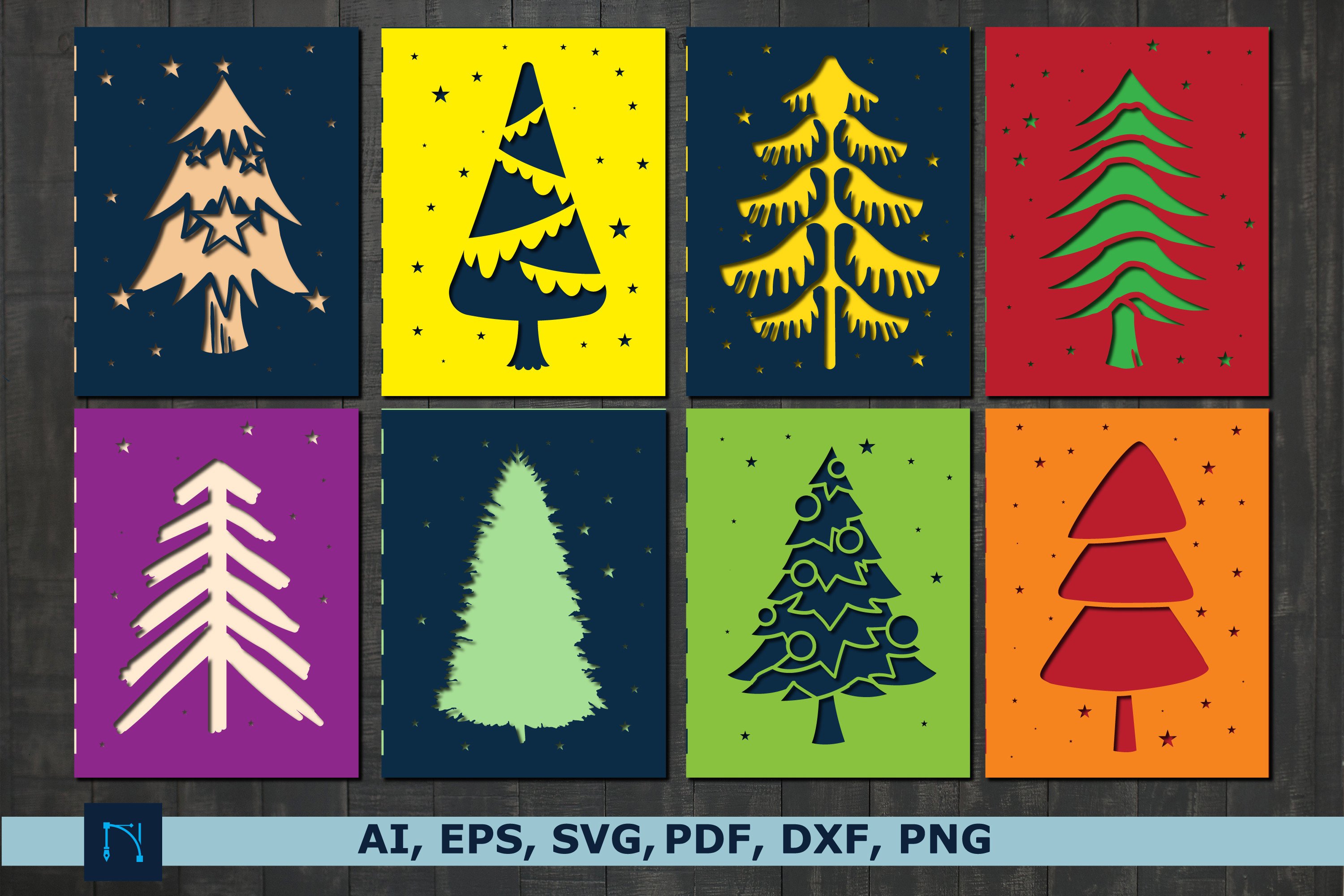 Christmas Tree Gift Card SVG Bundle Graphic by NGISED · Creative Fabrica