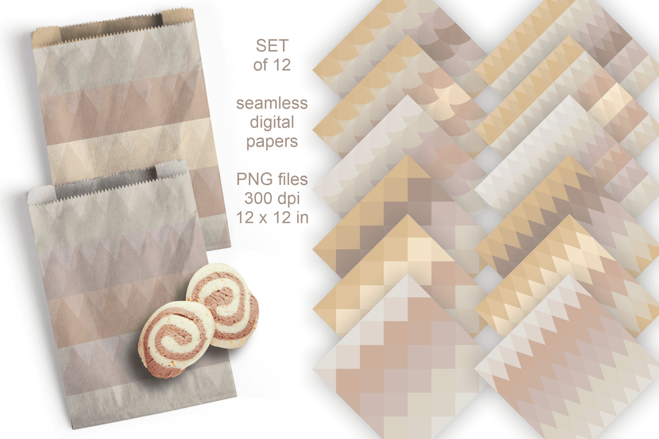 Neutral Beige Geometric Seamless Papers Graphic by print.cut.hang ...