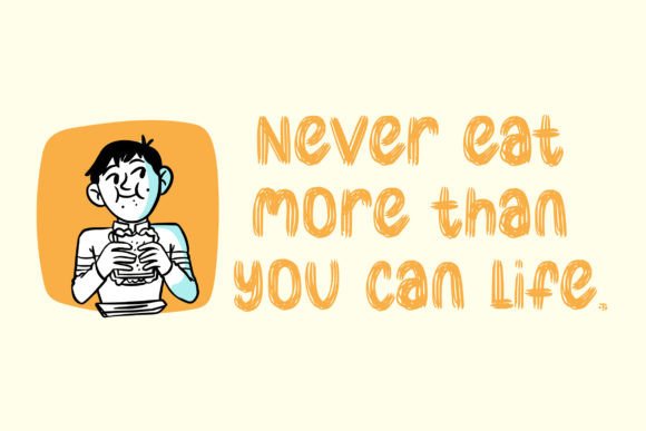 Noodle Creamy Font PNG with transparent background - Preview 1