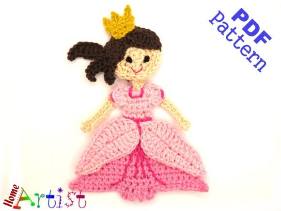 Princess Crochet Pattern Applique