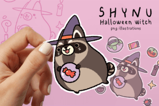 Raccoon Bear Halloween Witch Magical Png Graphic by SHYNU · Creative ...