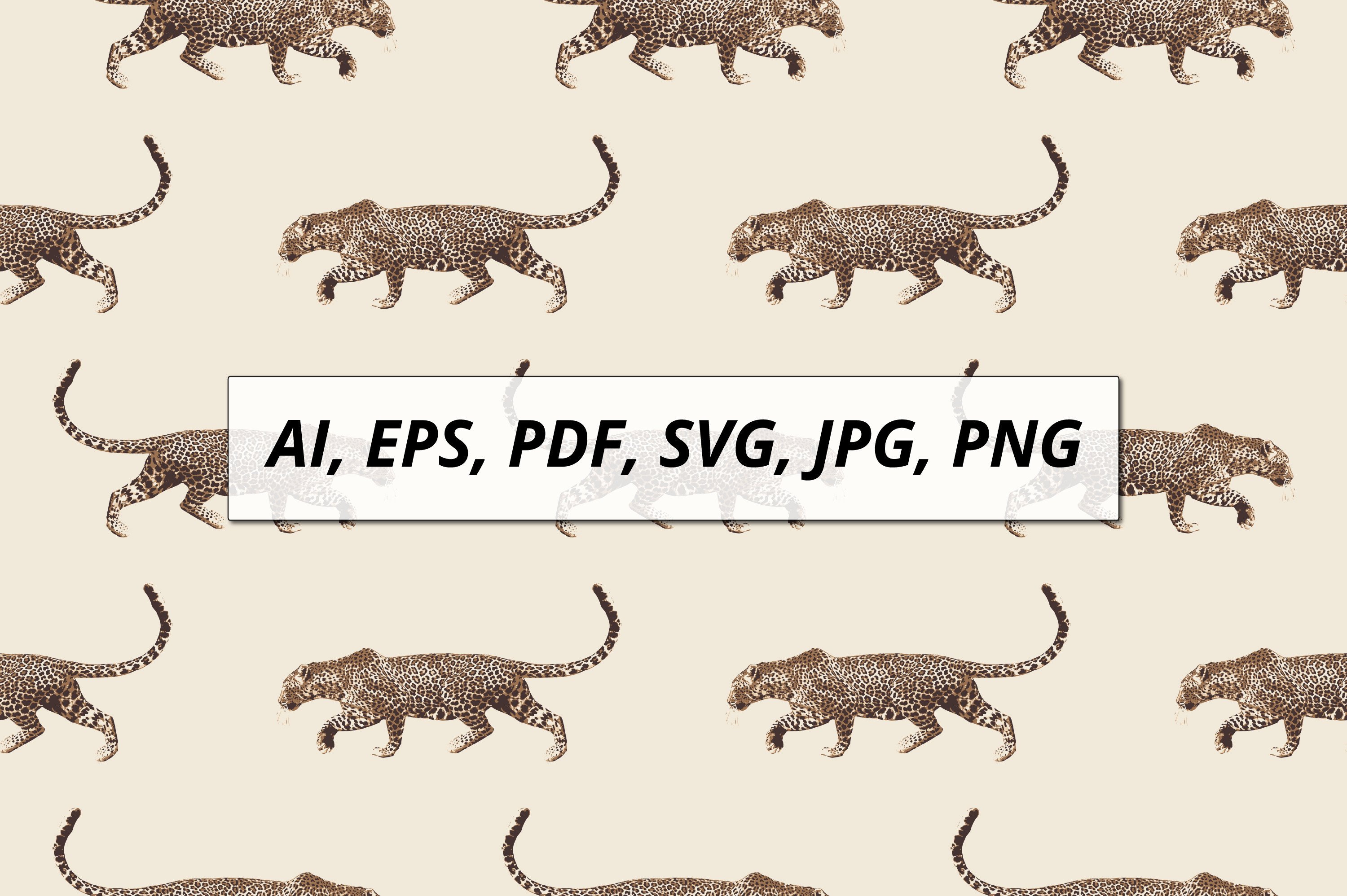 Seamles Vector Pattern with Leopard SVG Graphic by ClothingArtStudio ...