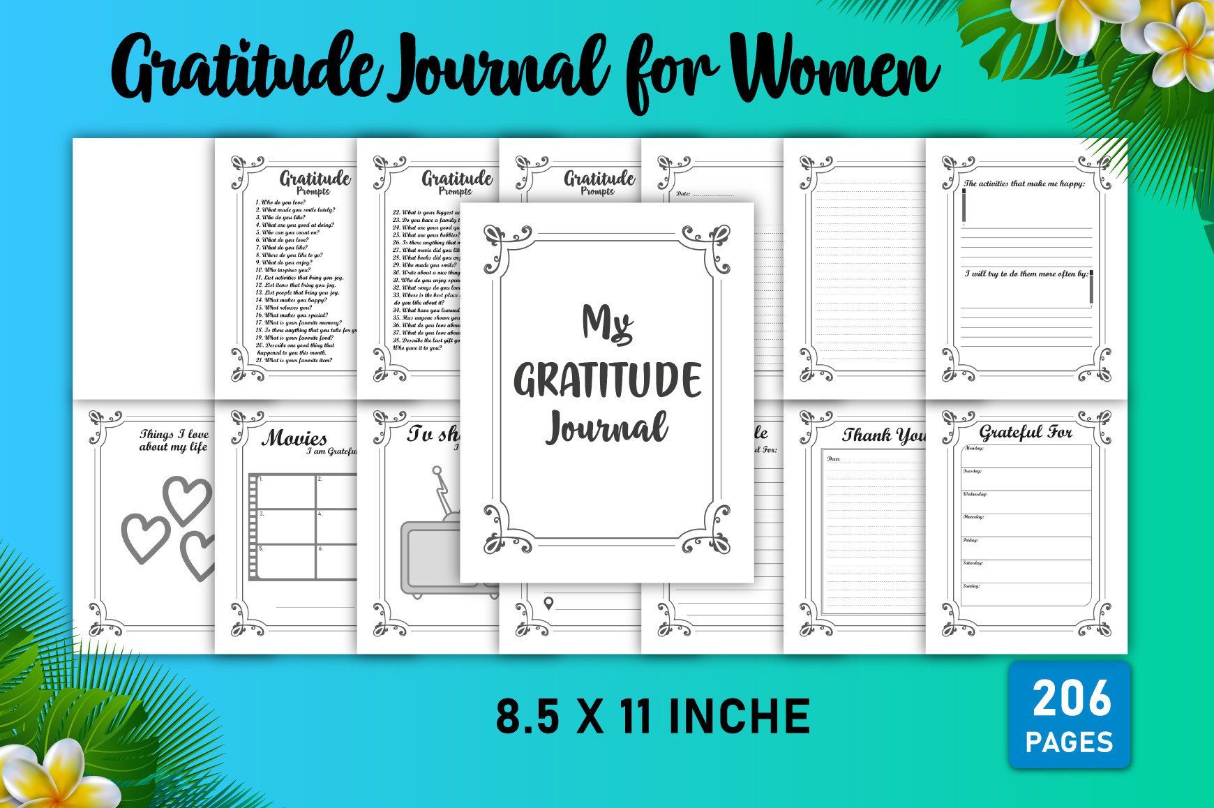 Editable KDP Gratitude Journal for Women Graphic by designmela01 ...